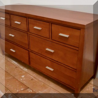 F45. Eight-drawer modern dresser with silver pulls. 33”H x 60”w x 19”d - $175